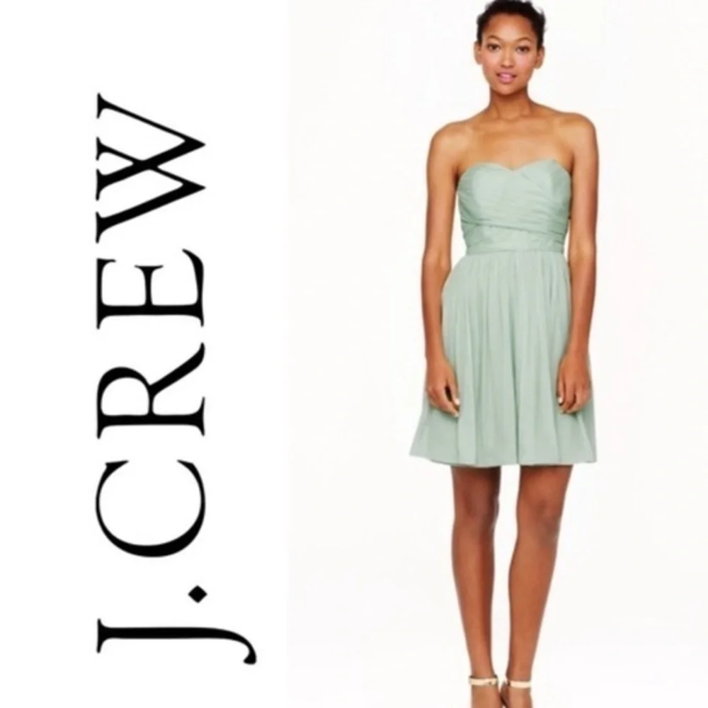BNWT J.Crew Mindy Strapless Dress Dusty Shale size 00 $290
